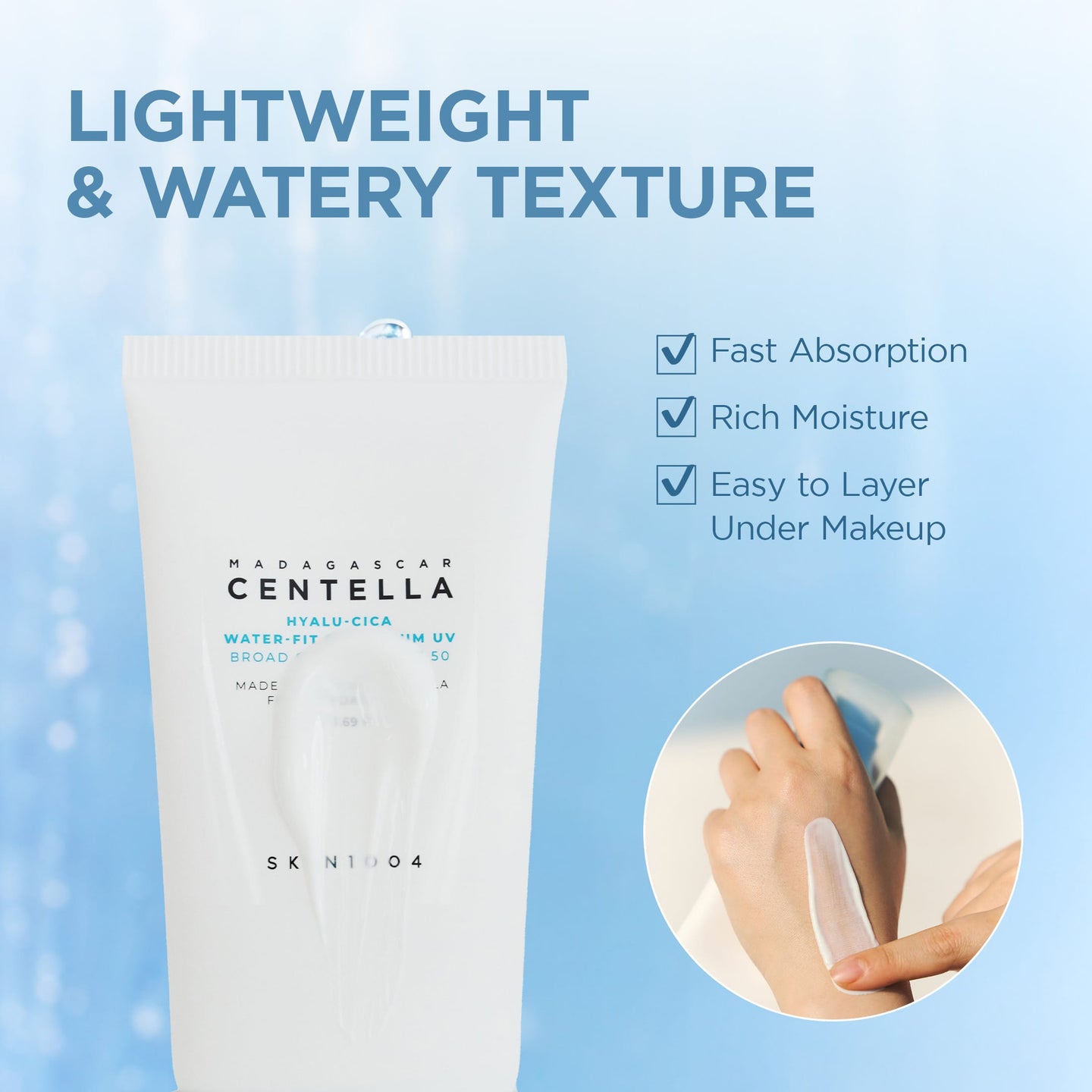 SKIN1004 Cleanser [AMAZON] Hyalu-Cica Water-Fit Sun Serum UV