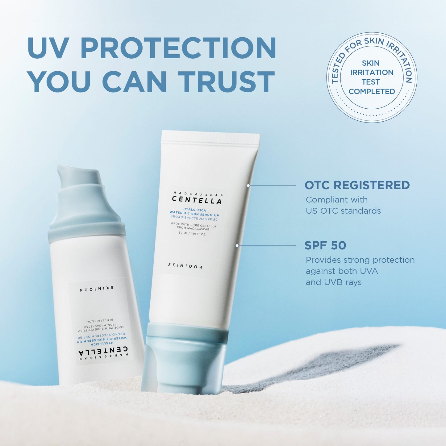 SKIN1004 Cleanser [AMAZON] Hyalu-Cica Water-Fit Sun Serum UV