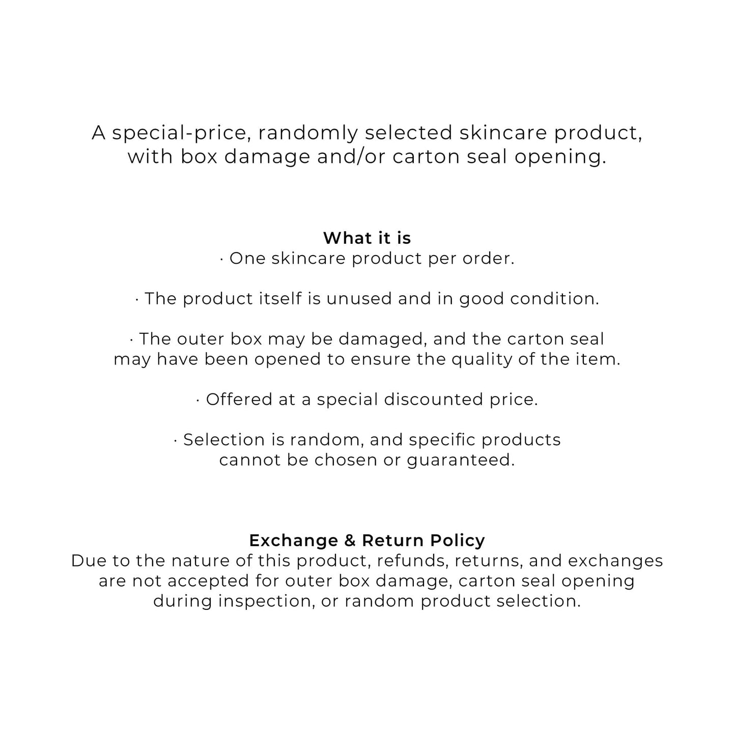 SKIN1004 Skincare Lucky Find (Box Damage Only)